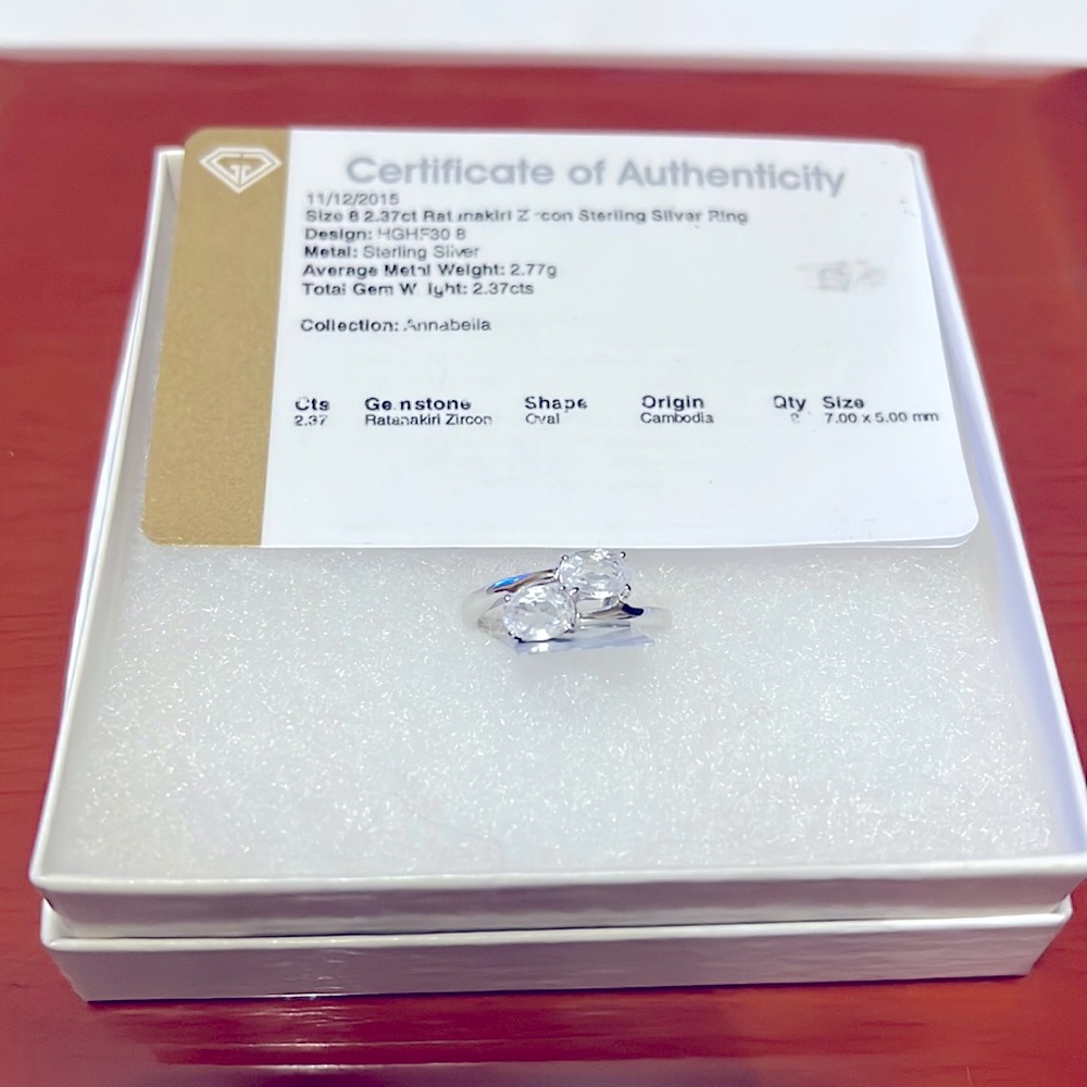 Ratunakri zircon sterling silver ring